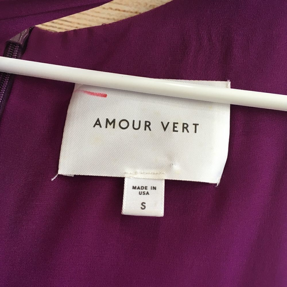 ‎AMOUR VERT IVONNE DRESS IN PURPLE SILK - Picture 4 of 11